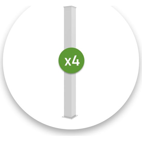Juego de 4 postes de aluminio EIFEL 15x15 Al.190cm - Blanco mate (1/5)