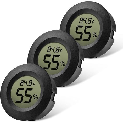 3er-Pack Thermometer, Hygrometer, digitaler LCD-Sensor, für den Innenbereich, Zuhause und Büro (1/5)