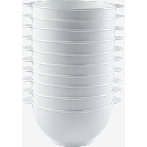 Bols à anses 50 cl - Lot de 10 - blanc - Gilac (1/3)