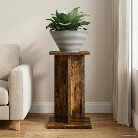 vidaXL Support de Plante Chêne Fumé 25 x 25,5 x 40,5 cm