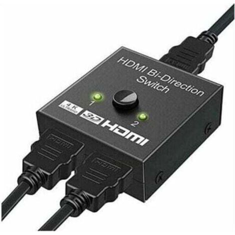 HDMI switch, 2-input 1-output bidirectional 4K HDMI splitter adapter or 1-input 2-output switch, supports 3D 4K 1080P, HDCP, HDMI switch for HDTV/Blu-ray/DVD player/DVR