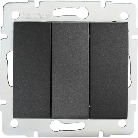 Interruttore Triple LOGI – 3 levieri – Incastrabile – Grafite  71 71x71mm (1/2)