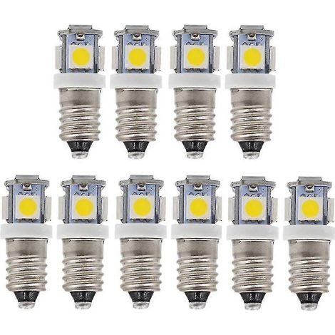 10er-Pack E10 9V Kaltweiß 5SMD 5W LED-Lampen (Kaltweiß, 9V) (1/5)