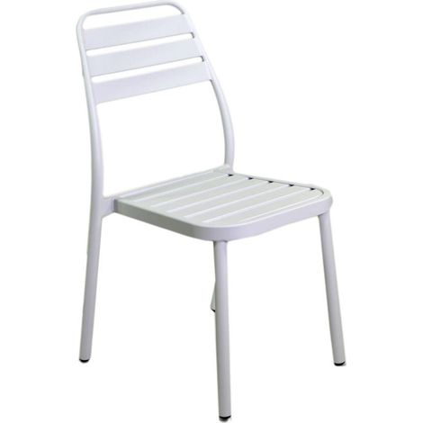 Las Vegas weißer Aluminium-Außenstuhl cm 49x 58 x h45 - 88 (1/4)