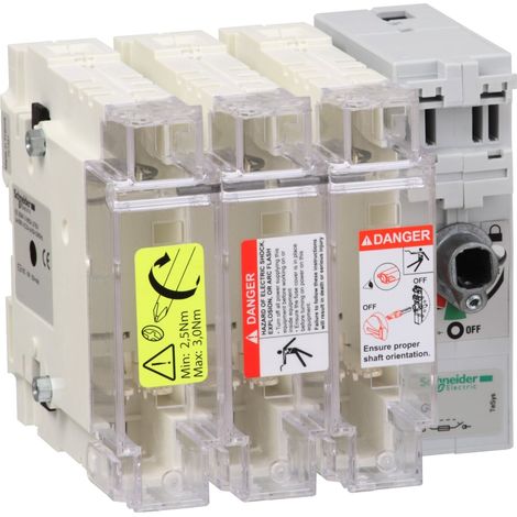 TeSys GS - interrupteur sectionneur fusible - 3P - 125A - 22x58 mm - GS2K3