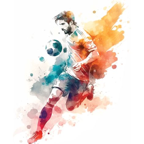 Papier peint panoramique Enfants - Footballeur - 130 cm x 132 cm (1/2)