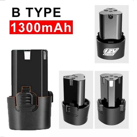 Batterie lithium-ion 12 V 3000 mAh compatible avec visseuse électrique, perceuse et mini-meuleuse (1/5)