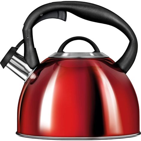 SMILE MCN-13/C1 Bouilloire Non Electrique Tous Feux dont Induction 3L Acier Inoxydable Poignée Non Chauffante Température Nécessite Pipe Rouge Brillant (1/2)
