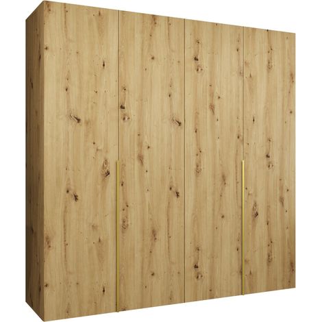 Armoire Hartford 537, Chêne Artisan, 202x200x52cm, Portes d'armoire: Avec des charnières, Nombre d'étagères: 0 (1/5)
