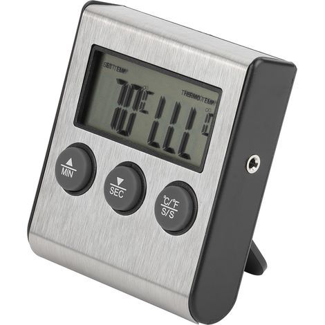 Thermomètre de cuisson pour barbecue, sonde de cuisson pour viande et aliments, avec minuteur et outil de mesure de température (1/5)
