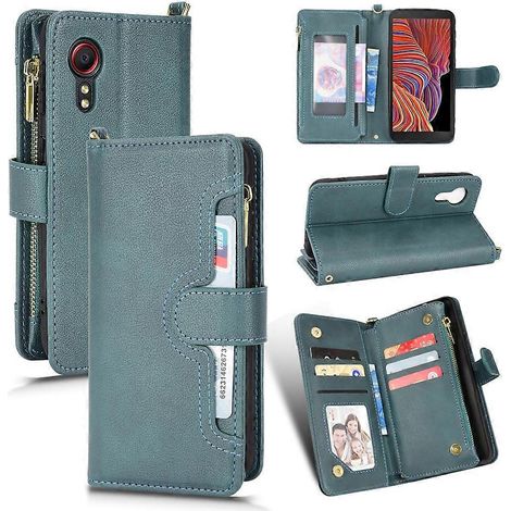 Étui de téléphone en cuir à fermeture éclair, texture litchi, pour Samsung Galaxy Xcover 5 (1/4)