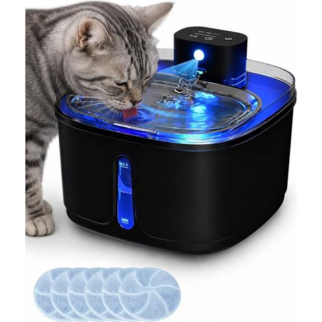 Fontaine à Eau pour Chat sans Fil 3,2L, 6 Filtres Inclus, Batterie Rechargeable 4000mAh, Détection de Mouvement, Pompe Silencieuse, Distributeur d’Eau Automatique pour Chats et Petits Chiens (1/5)