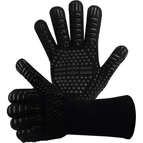 Silikon-Antirutsch-Grillhandschuhe – Hitzebeständig – 33 cm – 2er-Set (1/4)