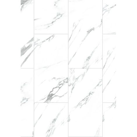 Mexen Glacier White échantillon de panneaux vinyles 610 x 305 mm SPC 6,5 mm, IXPE 1,5 mm, 4 V-Fuga, Jazz White - F1151-S (1/2)