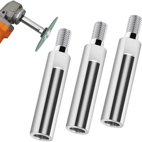Lot de 3 rallonges pour meuleuse d'angle, tige de bielle, filetage M10, tige d'extension pour polisseuse rotative, polisseuse, disque de ponçage électrique 80 x 16 mm (1/5)