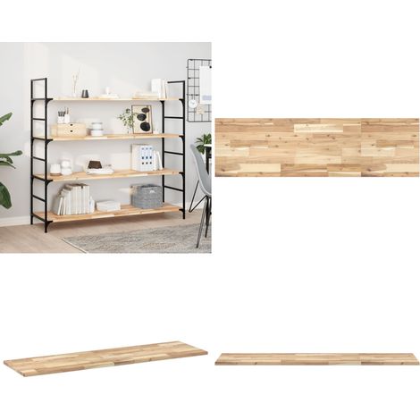 Schweberegal 120x40x2 cm Massivholz Akazie Unbehandelt - Akazienholz Wandregal - Wandregal Massivholz (1/5)