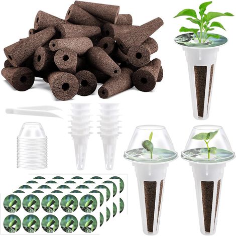 Pack of 50 Replacement Hydroponic Growing Sponges for Vegetables, Plants, Flowers. Suitable for Most Hydroponic Gardens (50 Pieces Planting Baskets) (1/5)