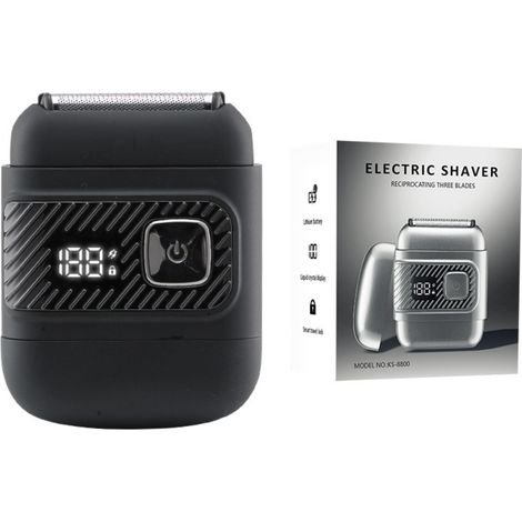 Rasoir électrique à 3 lames à mouvement alternatif – Lames en acier inoxydable, Rechargeable Type-C, Humide et Sec, Affichage LED de batterie (1/5)