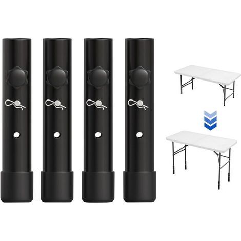 Lot De 4 Rallonges De Pieds De Table Pour Tables Pliantes Pour Pieds Pliés Et Droits, Rehausseurs De Pieds De Table Pliables Réglables, Pour Une Hauteur De  (19,8 Cm) (1/5)