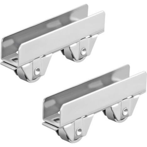 Pair 4 Pièces Poulie de Porte Coulissante à Fente, Glissez Sans Effort, pour Porte Coulissante en Verre d'une Épaisseur de 8 mm (1/4)