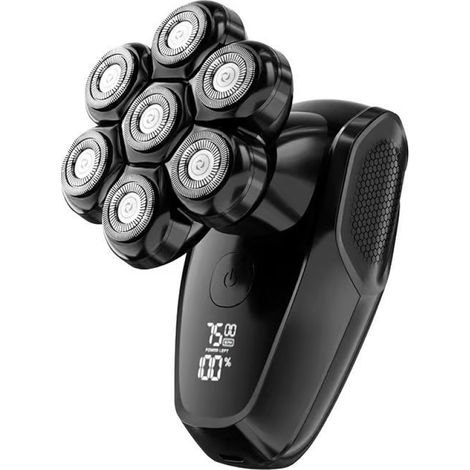 Rasoir Électrique 7D Pour Homme - Têtes Flexibles Imperméables IPX6 - Rasage Crâne Et Barbe - Recharge USB-C (1/5)