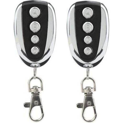Lot de 2 télécommandes universelles pour porte de garage et portail 433 MHz avec quatre canaux - Remplacement idéal (1/4)