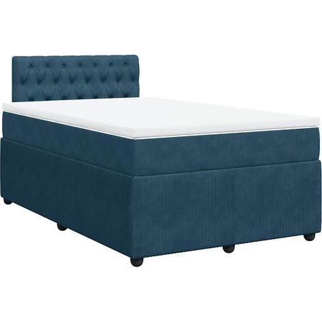 Maison Exclusive - Giroletto a Molle con Materasso Blu 120x200 cm in Velluto