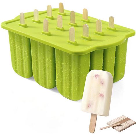 Moule Glace Silicone,Moule à Glace en Silicone Sans BPA,Moule Esquimaux,Moule a Glace Silicone Batonnet,Moules Glaces et Sorbets a l'eau,Ice Pop Mold (1/5)