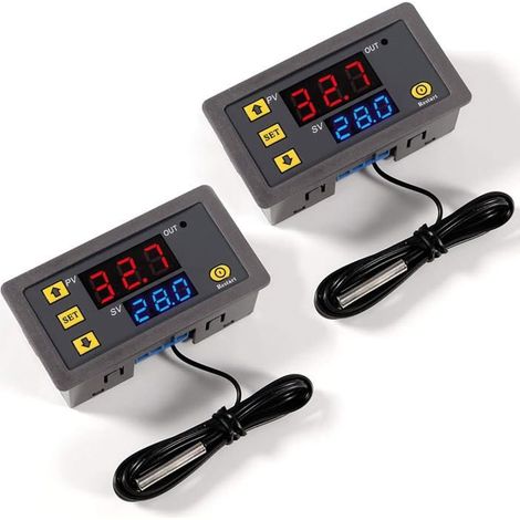 Contrôleur de température numérique en deux parties, AC 110V-220V, 20A, interrupteur de contrôle de température avec affichage LED. (1/5)