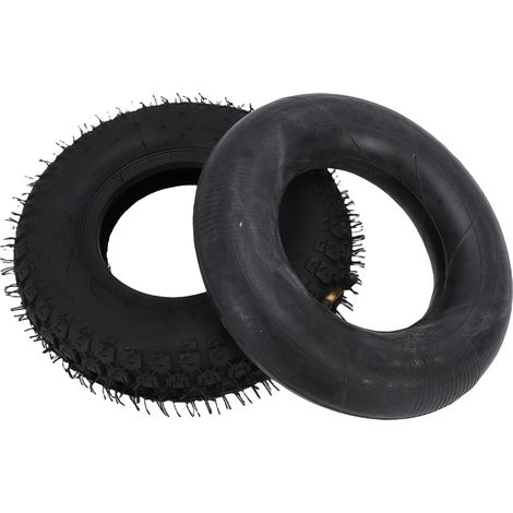 Kit Pneu et Chambre à Air, Kit en Caoutchouc de Haute qualité, de Tige de Valve Droite avec Construction Durable, Idéal pour Go Kart, VTT, Quad, Mini Vélo, Tondeuses à Gazon, Brouettes et (1/5)