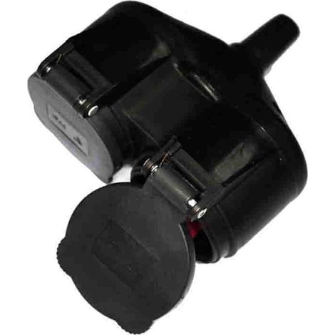 EDM – Double base en caoutchouc T/TL 16A – Indice de protection IP44 – Capuchons de protection inclus – Pour installations électriques (1/3)
