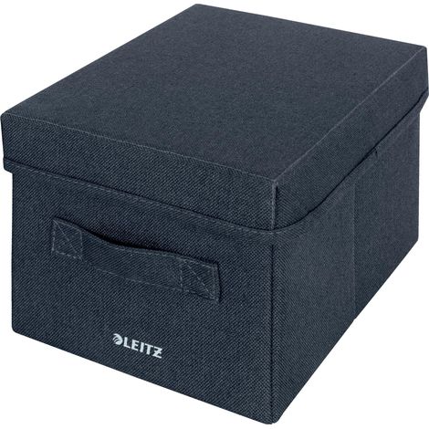 Boîte de rangement en tissu avec couvercle, lot de 2 boîtes de rangement cubiques, boîte de rangement pliable en tissu, gris velours, petit format, 61460089 (1/5)