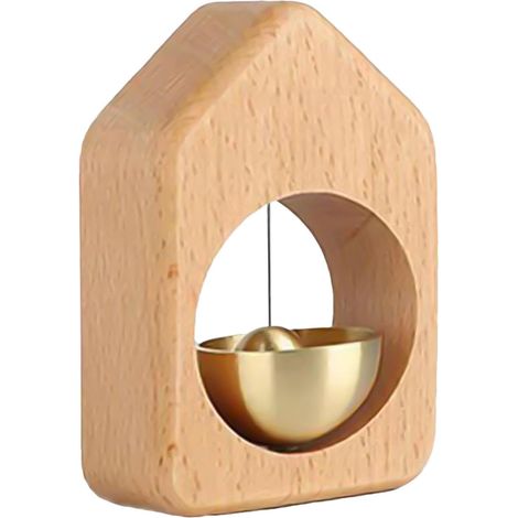 Sonnette d'entrée, sonnette d'ouverture de porte, Belle sonnette magnétique, sonnette en matériau naturel avec un son agréable pour la maison et (1/5)