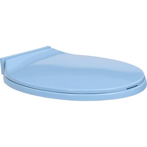 Abattant de toilette à fermeture amortie, ovale bleu