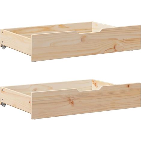 Under-Bed Drawers with Wheels 2 pcs 80x55x17 cm Solid Wood Pine vidaXL