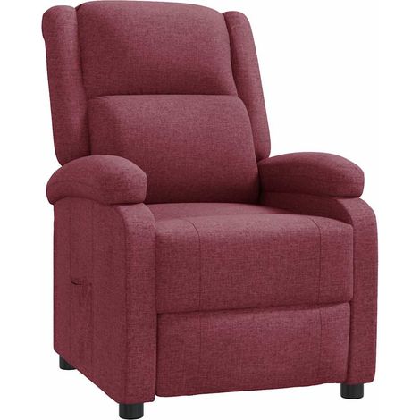Fauteuil Relax inclinable - Fauteuil Salon Rouge bordeaux Tissu BV626543 - BonneVie (1/5)