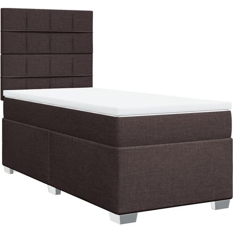 Maison Exclusive - Boxspringbett mit Matratze Dunkelbraun 100x200 (1/5)