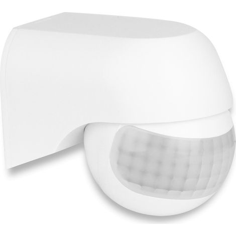 Infrarot Aufputz Bewegungsmelder 180° Dreh-/Neigbar IP44 Reichweite bis 12m - Farbe: weiß (1/5)