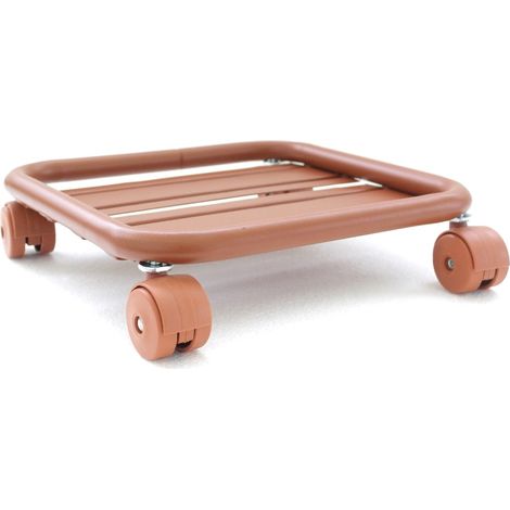 Carrello sottovaso quadrato con ruote cm. 26 COTTO (1/2)