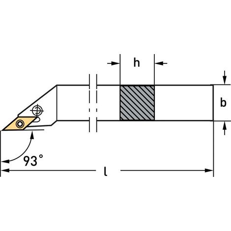 Outil exterieur 9 degres gauche 20 mm pour inserts de tour metal (1/2)