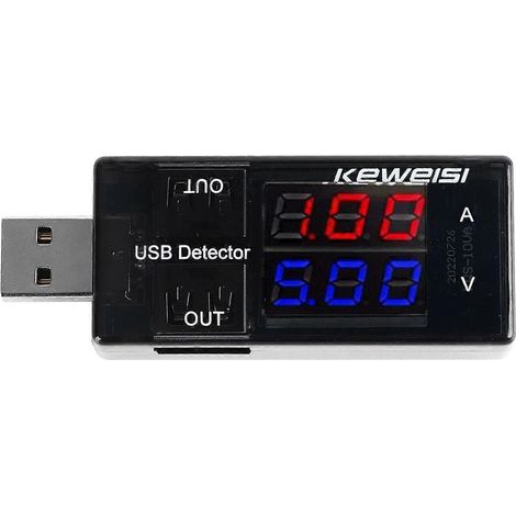Hochpräzises USB-Multimeter mit Dual-Display für Spannung, Stromstärke (3–20 V, 0–3 A)