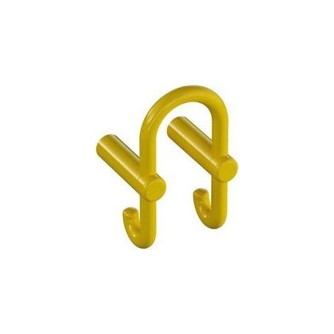 Gancho para taquilla doble SERIE 801 ganchos en la espalda amarillo mostaza