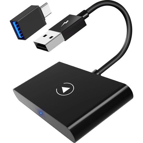 Adaptador CarPlay compatible con iPhone, Adaptador inalámbrico CarPlay para AutoPlay de fábrica, Accesorios coche Adaptador CarPlay 2.0 negro (1/5)