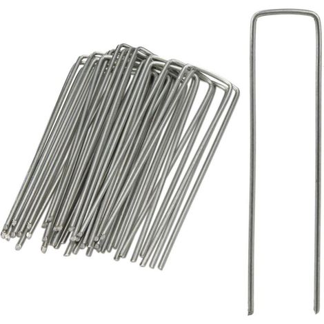 Lot de 50 Piquets de fixation sardines pour tente piquet ancrage sol jardin 15 cm de longueur acier galvanisé (1/5)