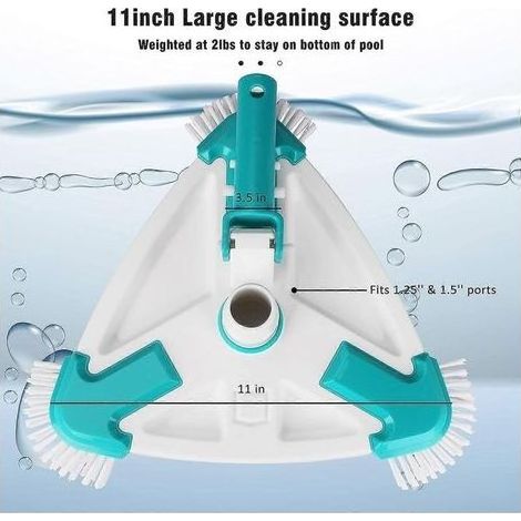 Tête de brosse triangulaire pour nettoyeurs de piscine – Nettoyage sans effort des carreaux muraux et de sol (1/5)