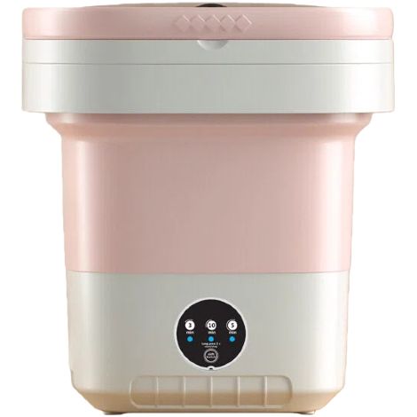 Tragbare 12-Liter-Waschmaschine – Mini-Kompaktwaschmaschine für Unterwäsche, Reisen und Zuhause – Gründliche Reinigung, leise und sparsam – Ideal für Hotels, Camping, Studenten (Pink) (1/5)