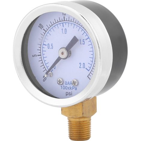 Manomètre hydraulique miniature à cadran pour compresseur d'eau et d'huile, 0-30 psi / 0-2 bar (1/5)