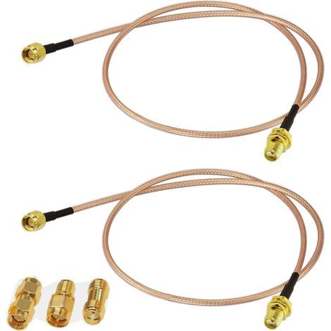 2 Pièces Câble d'extension SMA Antenne Femelle à Mâle Câble Coaxial RF RG316 30cm 50ohms Câble d'Antenne WIFI Faible Perte pour 3G 4G Routeur sans fil + 3 Pièces Adaptateurs SMA Kits (1/5)