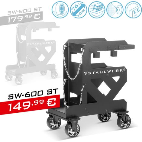STAHLWERK Chariot de soudage épaisseur de paroi 1,5 mm Chariot de transport Découpeuse plasma