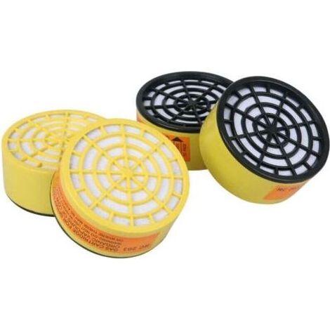 (4 pièces) Filter Cartridge Activés Cartouches Filtrantes de Carbone pour Les Masques à Gaz Respirateurs (1/4)